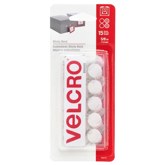 12 Packs: 15 ct. (180 total) VELCRO® Brand Sticky Back White Coins